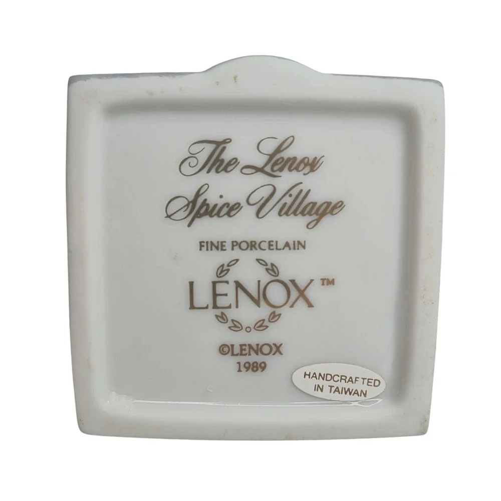 Lenox Spice Village Mustard Porcelain House Jar 1989 Victorian Cottage Spice Box
